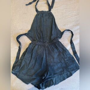 Free People Denim Blue Romper